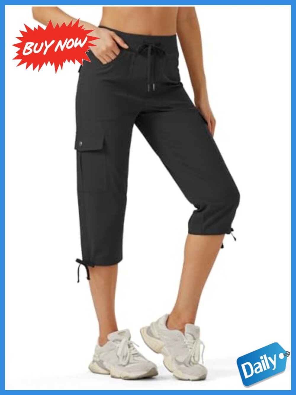 Women's Hiking Cargo Capris Lightweight Quick Dry Athletic Summer Pants
